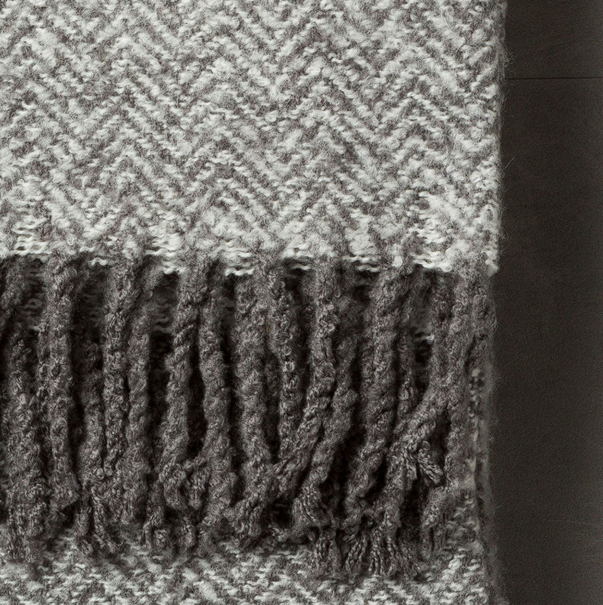 Gallery Direct Herringbone Faux Mohair Throw