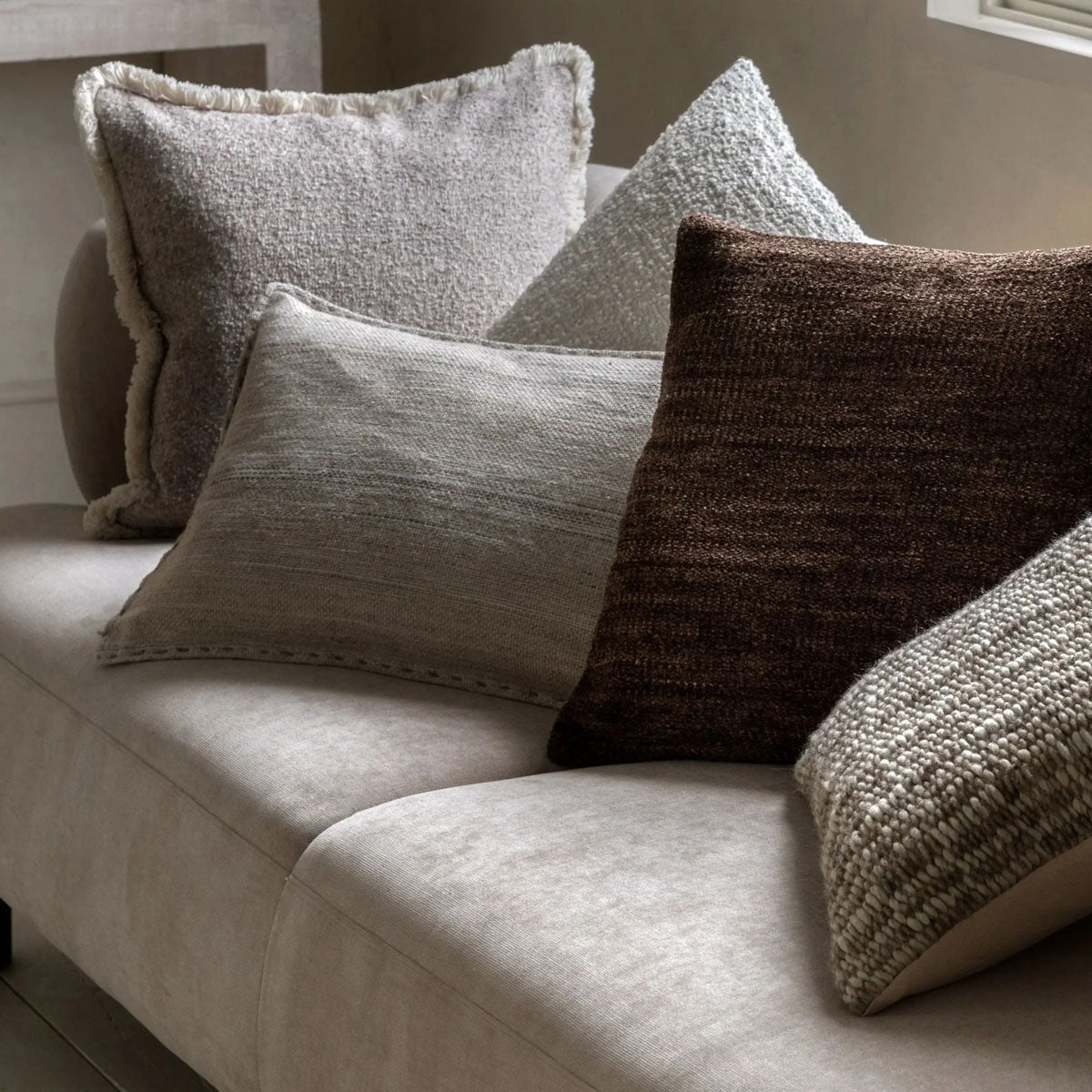 Gallery Direct Cardinham Stitched Cushion Ecru