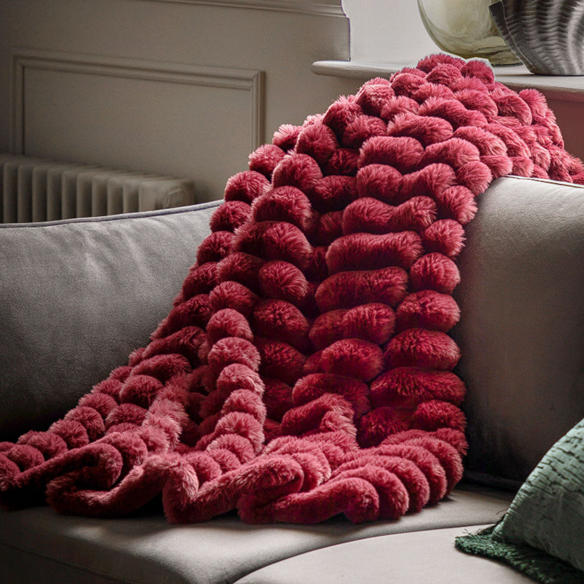 Gallery Direct Ribbed Faux Fur Throw