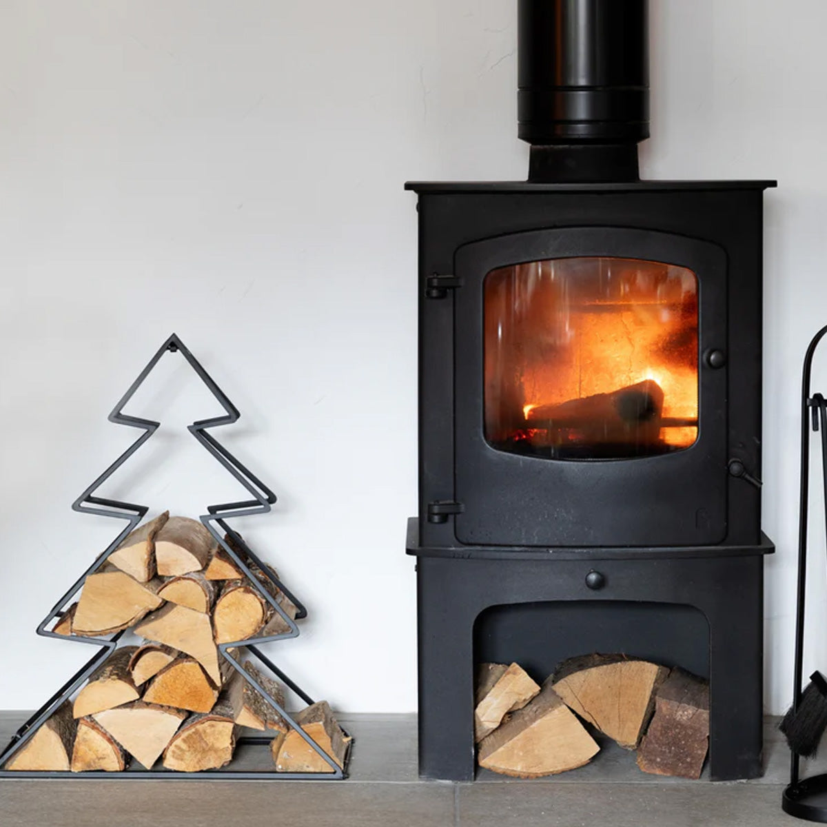 Ivyline Tree Log Holder Black Set of 2