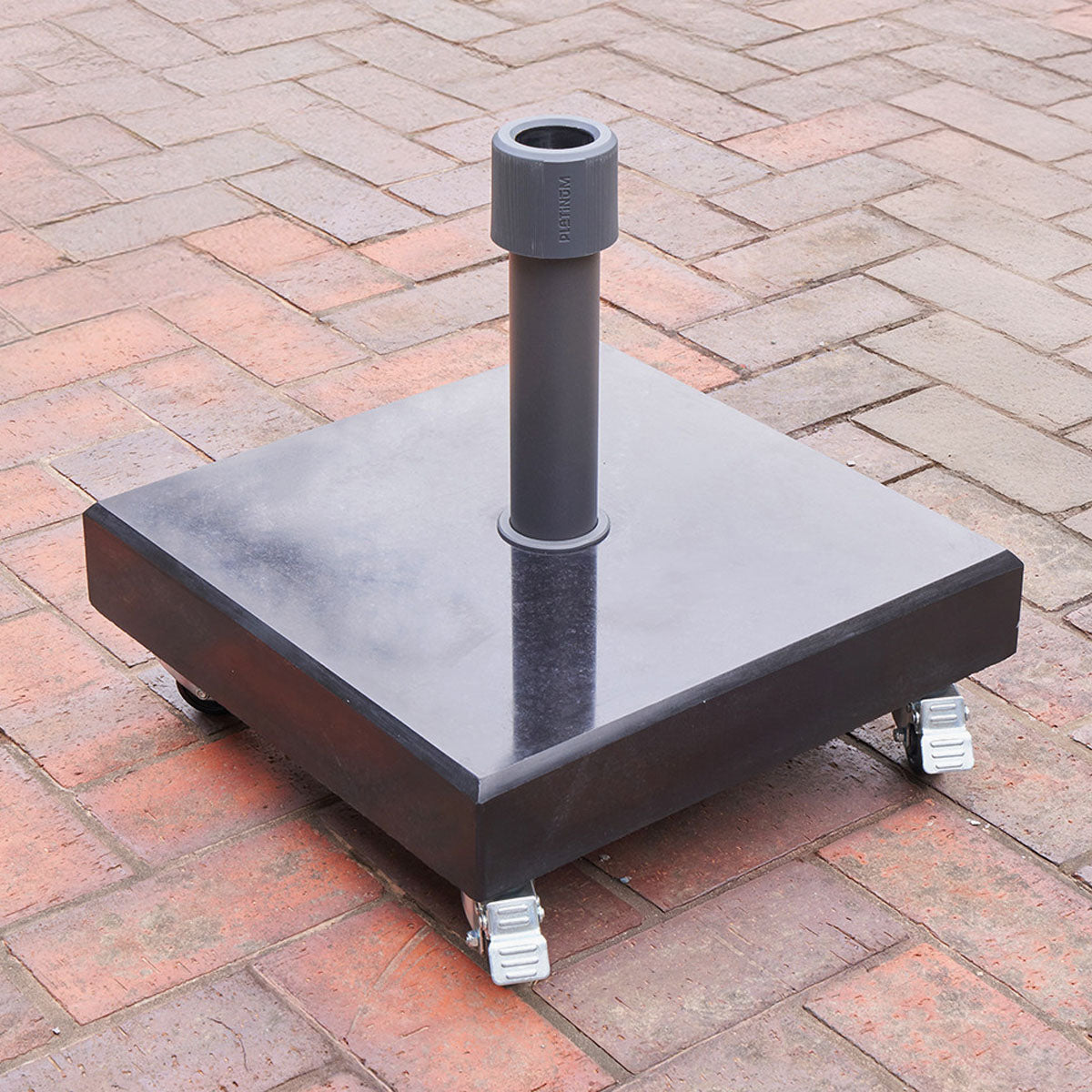 Beau&Co Rome Polished Black Granite 40KG Wheeled Parasol Base