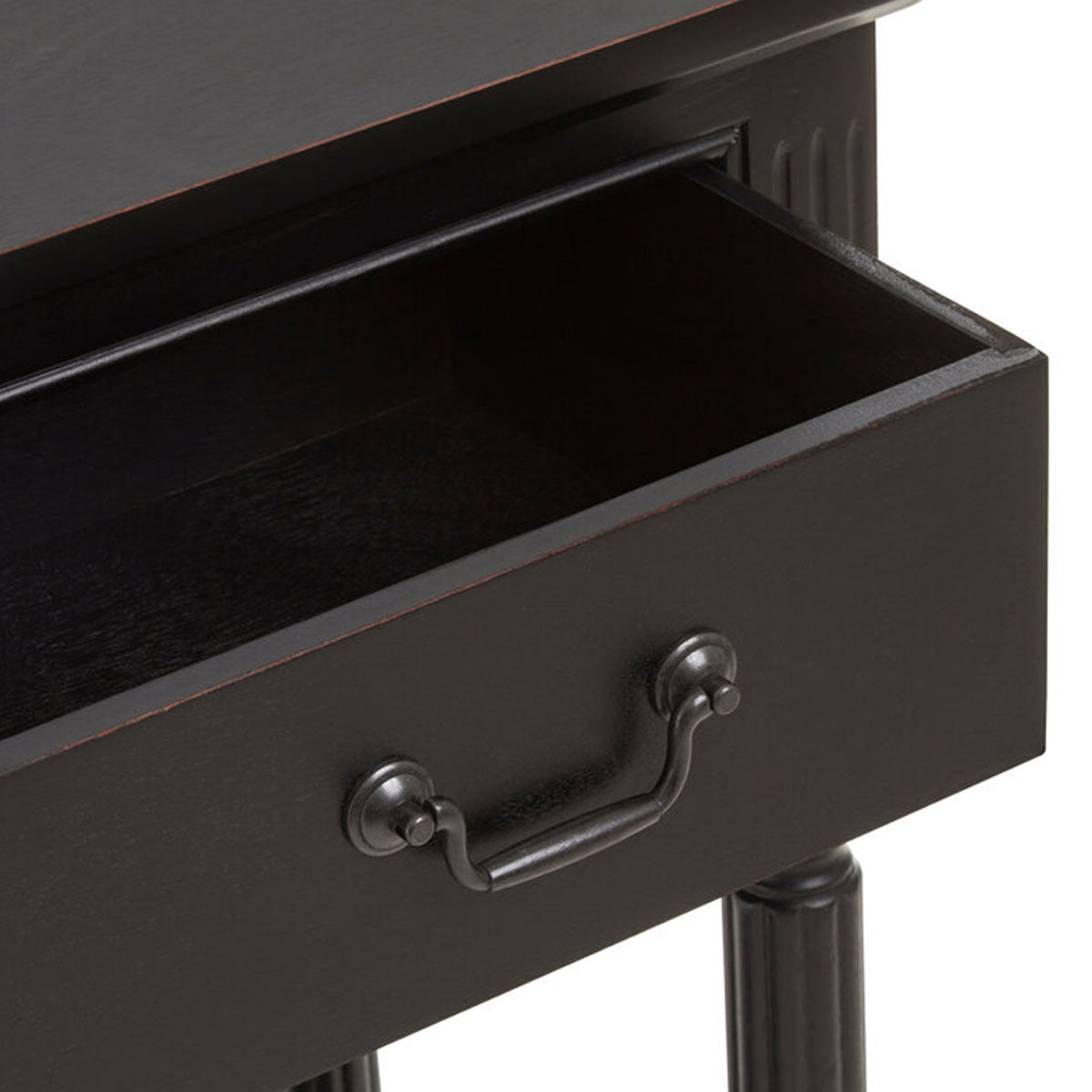Beaumonde Home Heritage Three Drawer Vintage Black Console Table