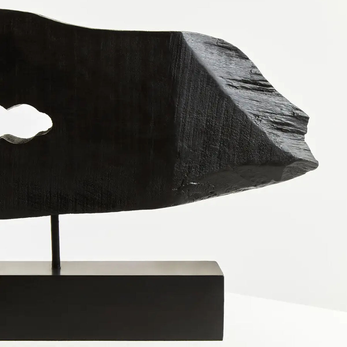Beaumonde Home Fidel Rustic Black Horizontal Mango Wood Slice Sculpture