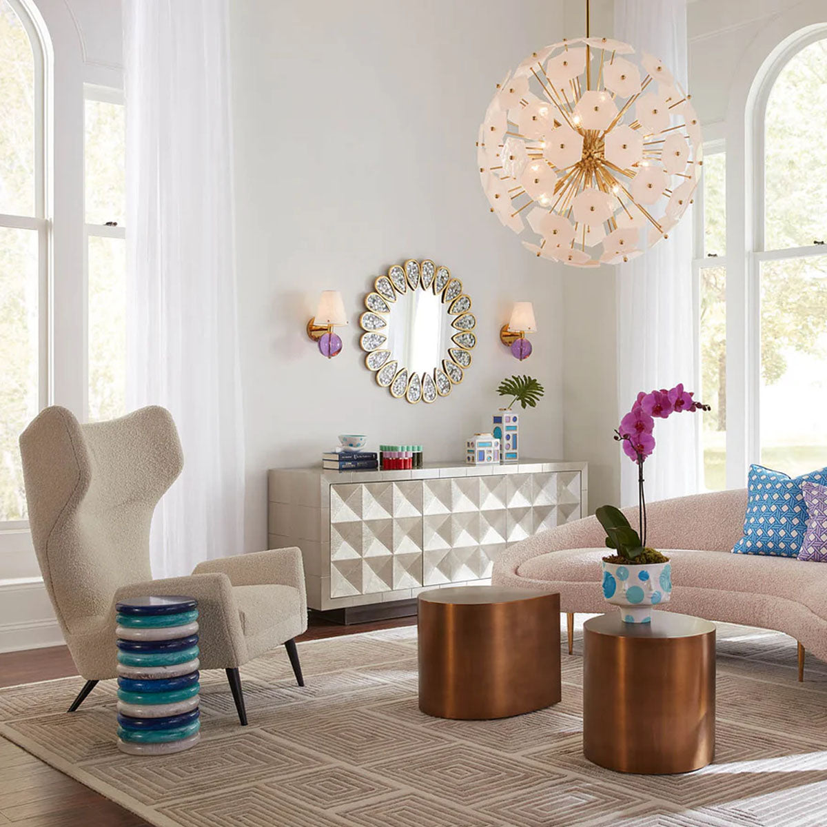 Jonathan Adler Petal Mirror - Grey