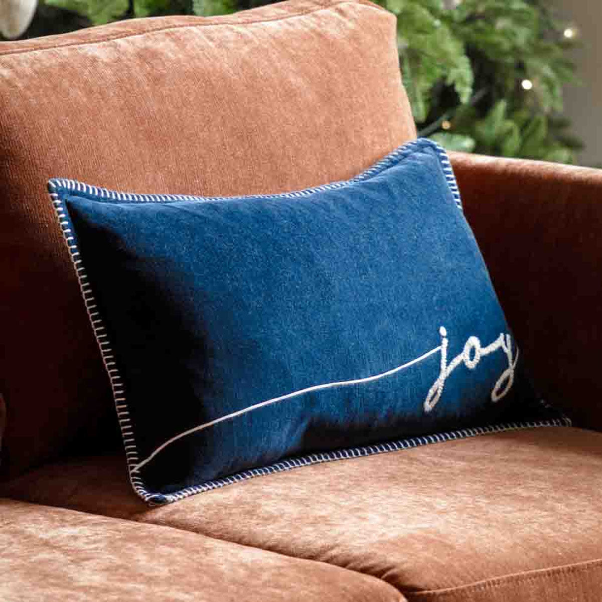 Gallery Direct Merry Midnight Joy Navy Cushion