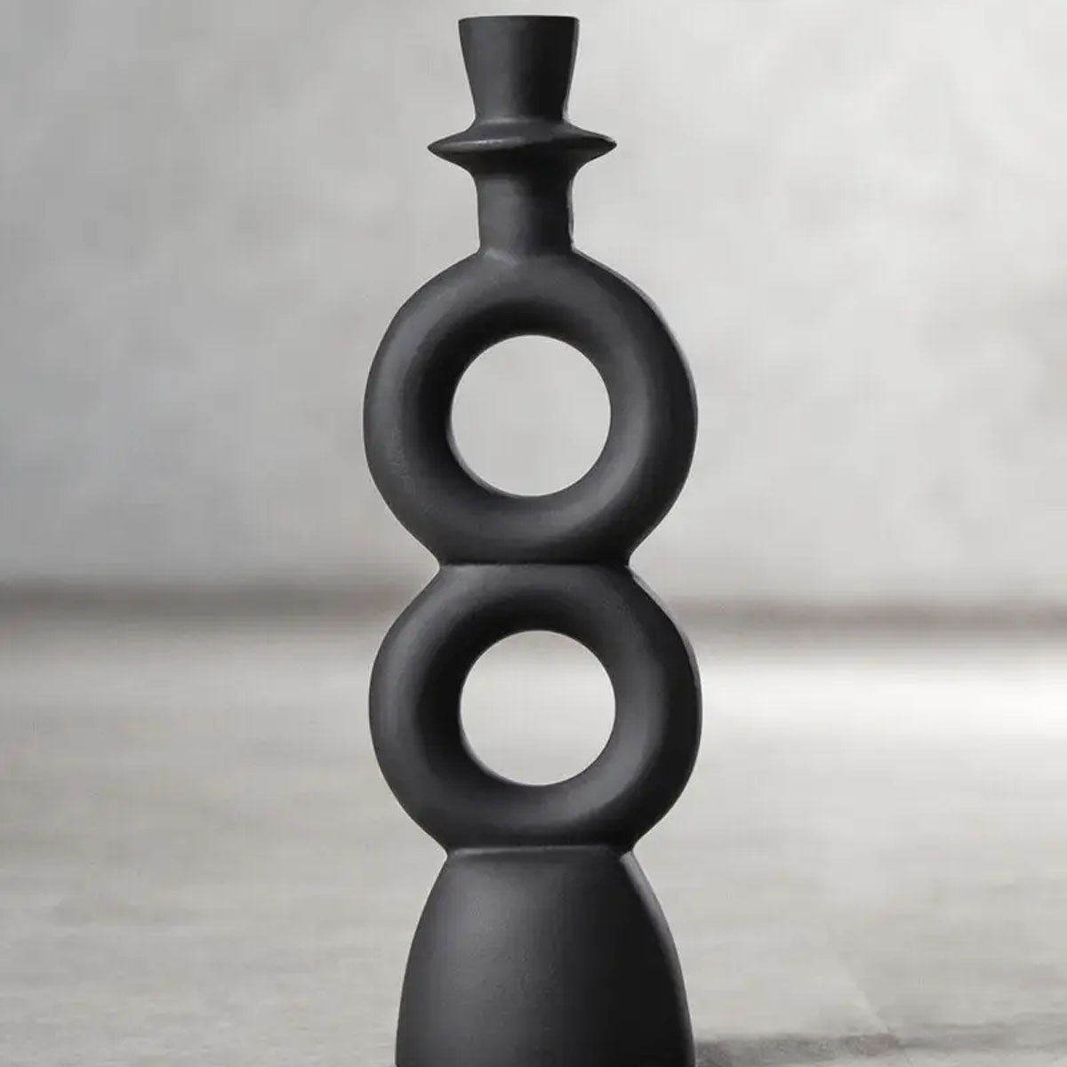 Beaumonde Home Hapax Large Black Candle Holder