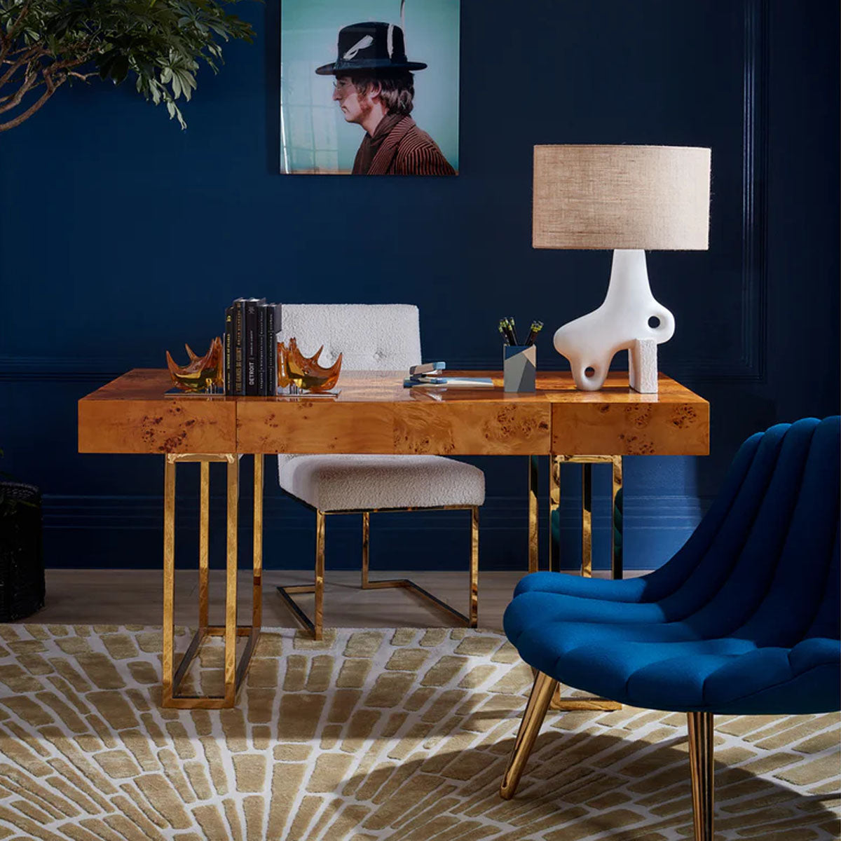 Jonathan Adler Goldfinger Dining Chair - Olympus Oatmeal