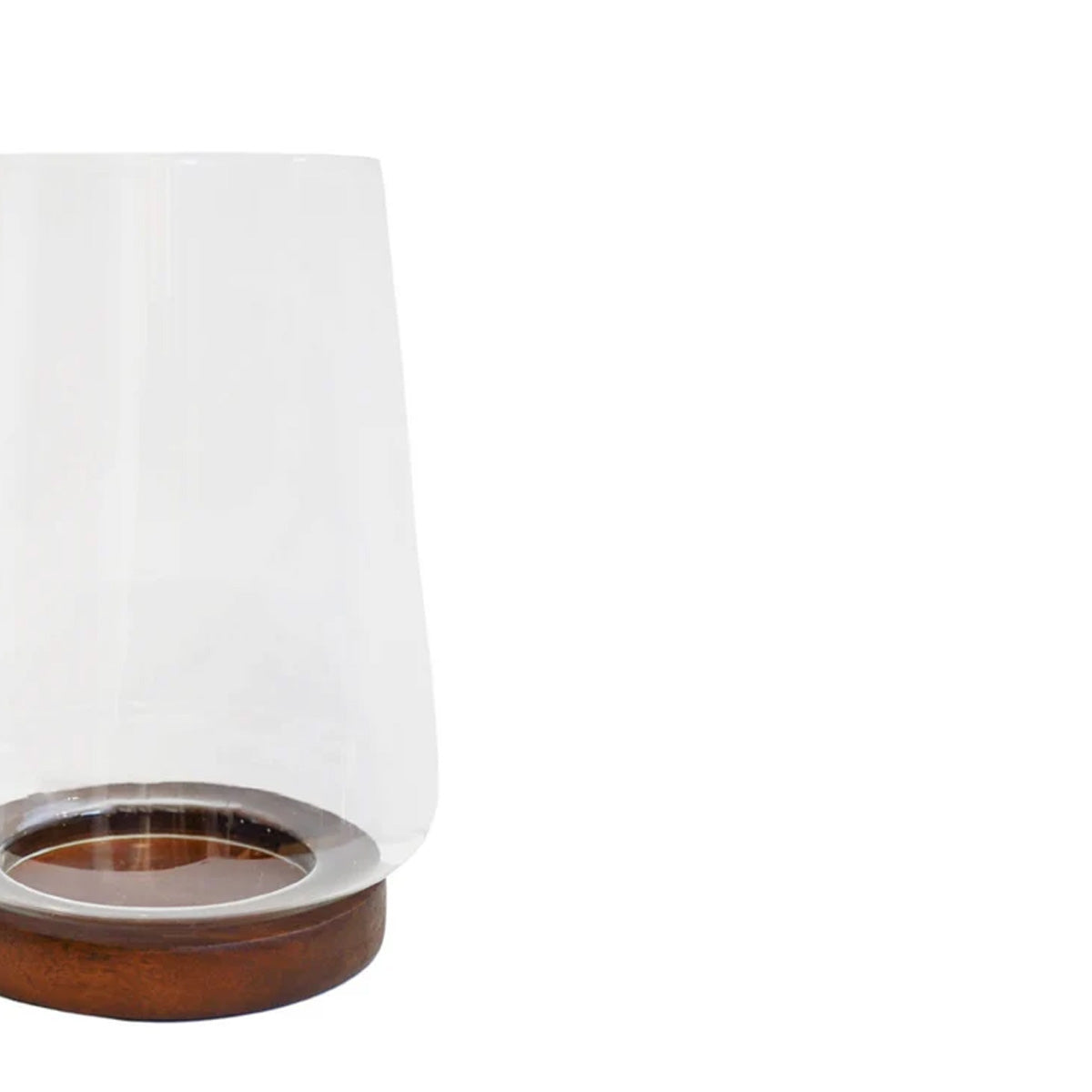 Ivyline Harvey Walnut Cylinder Lantern