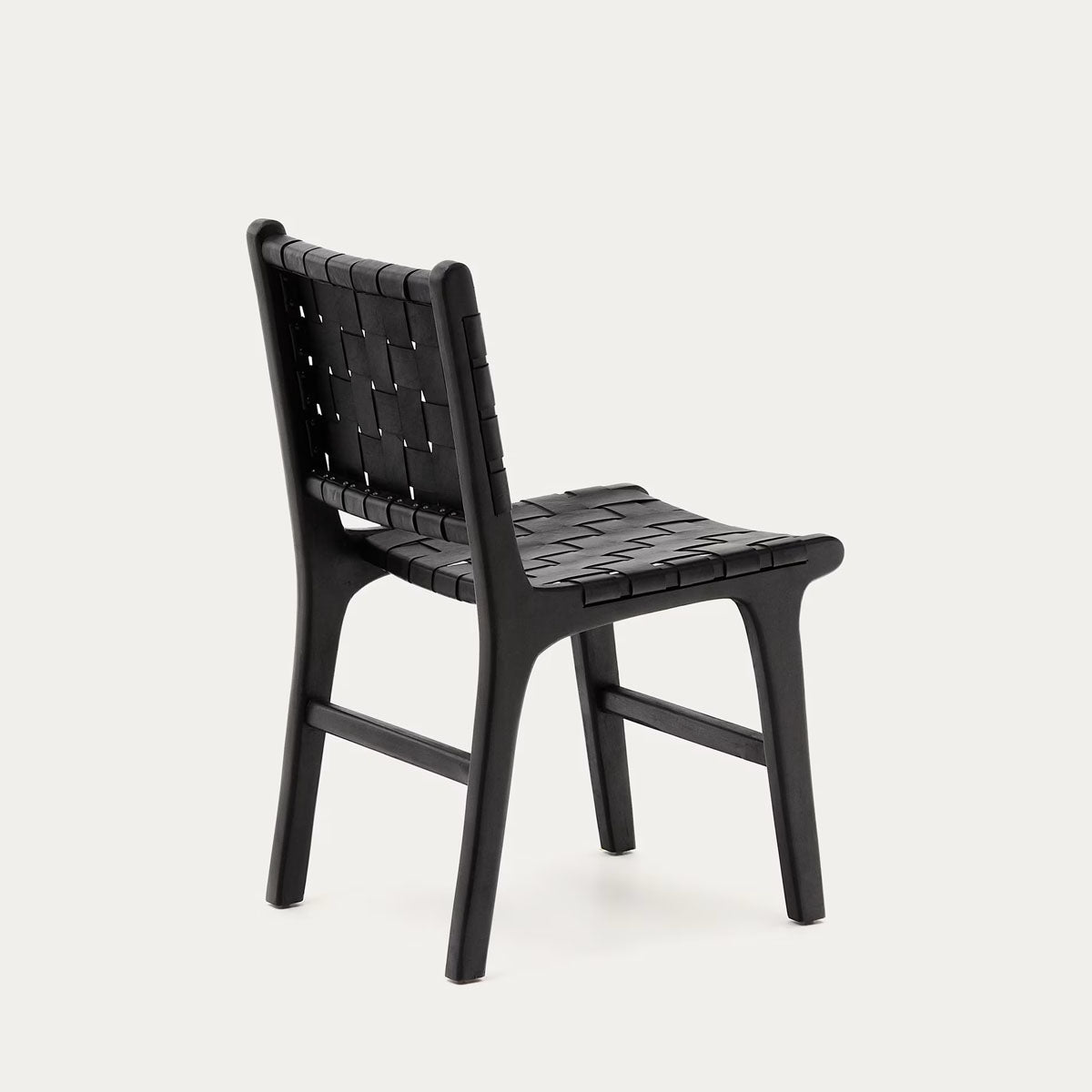 Kave Home Calixta Chair in Leather and Solid Teak