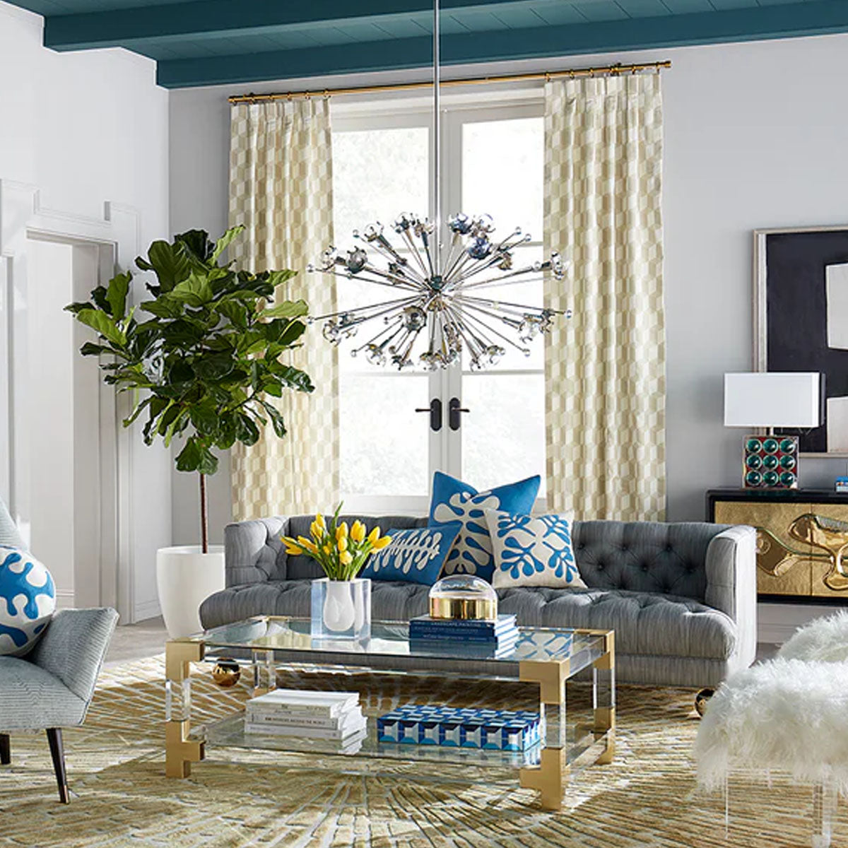Jonathan Adler Sputnik Chandelier - Antique Brass