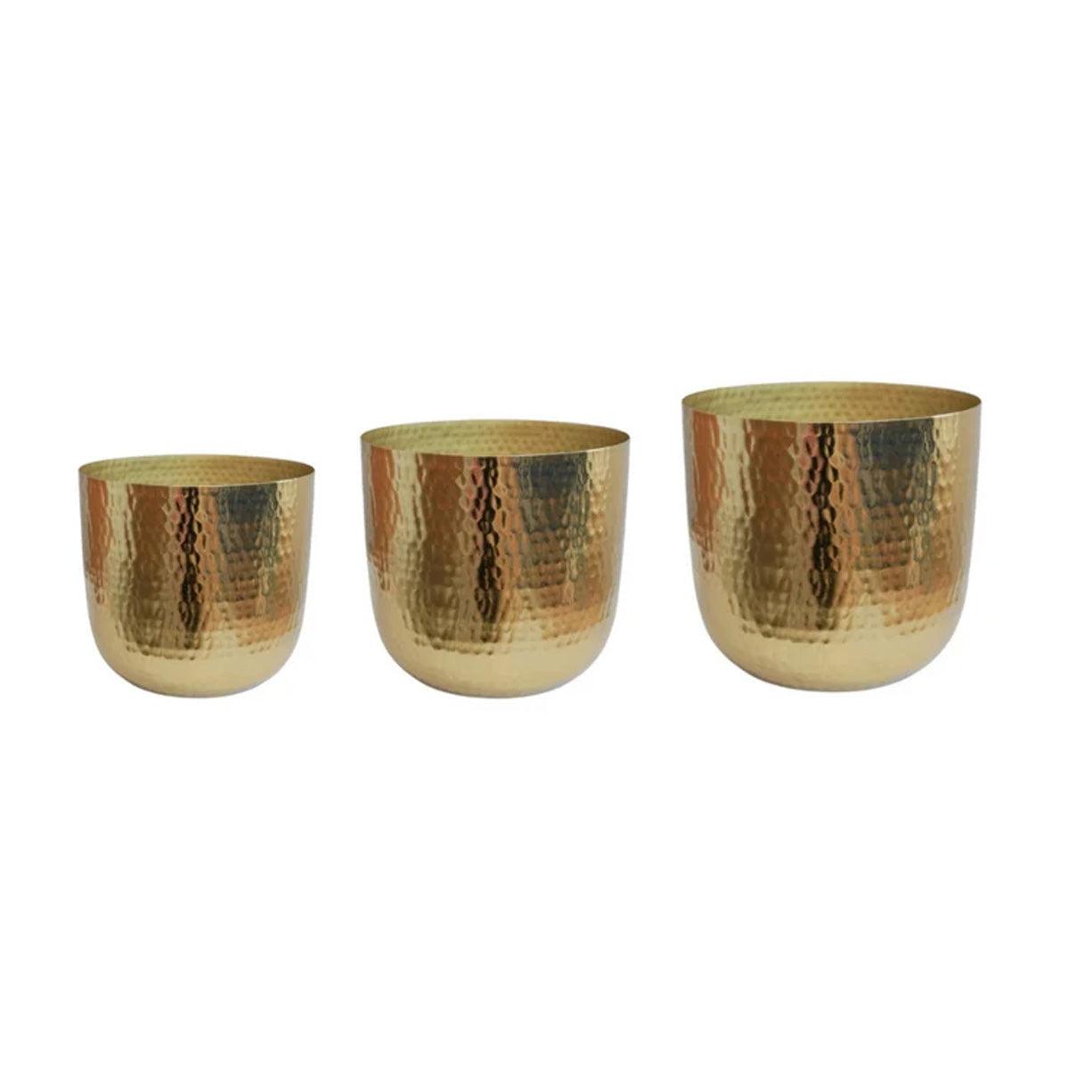 Ivyline Felix Hammered Metal Planter Set of 3