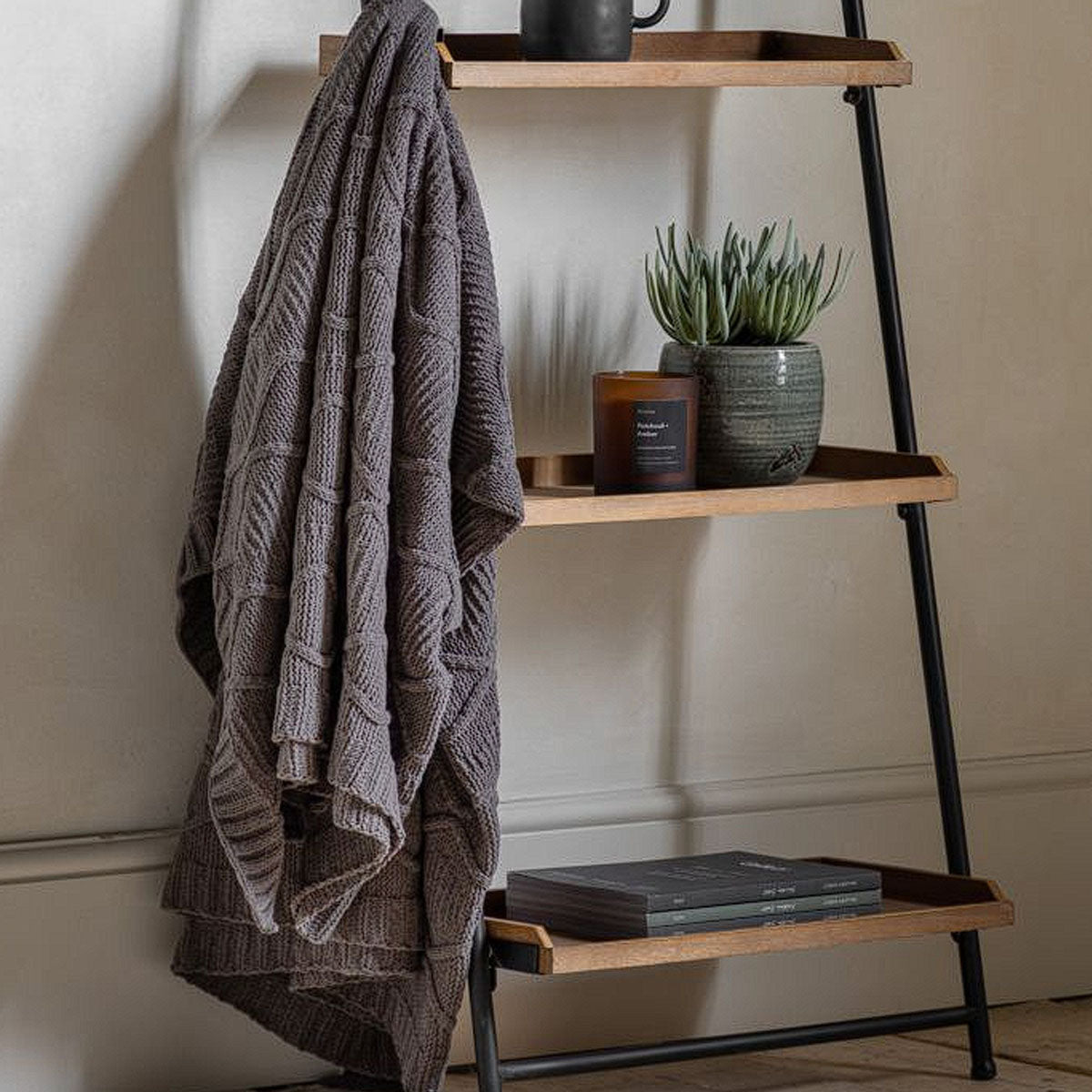 Gallery Direct Chenille Cable Throw