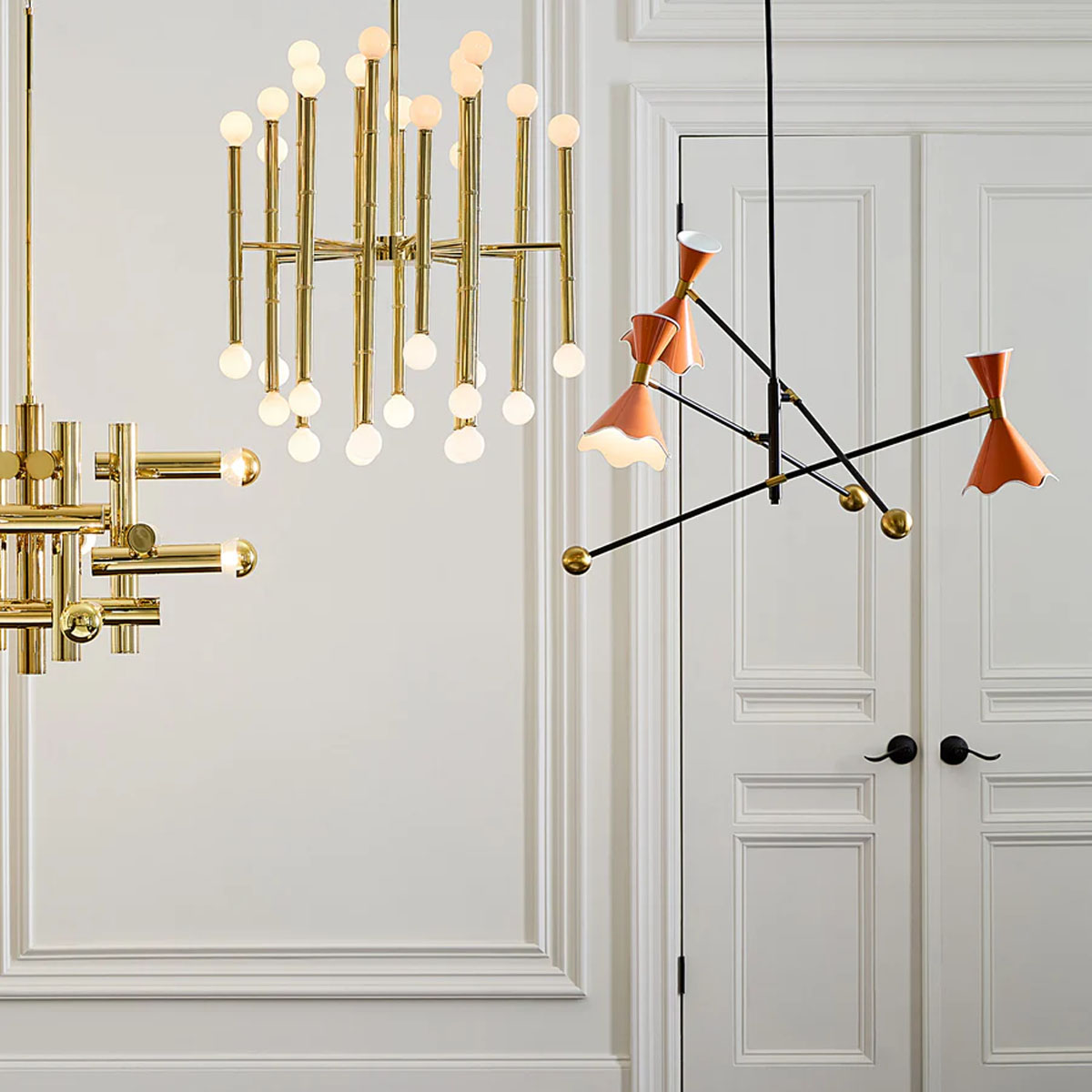 Jonathan Adler Meurice Chandelier - Modern Brass