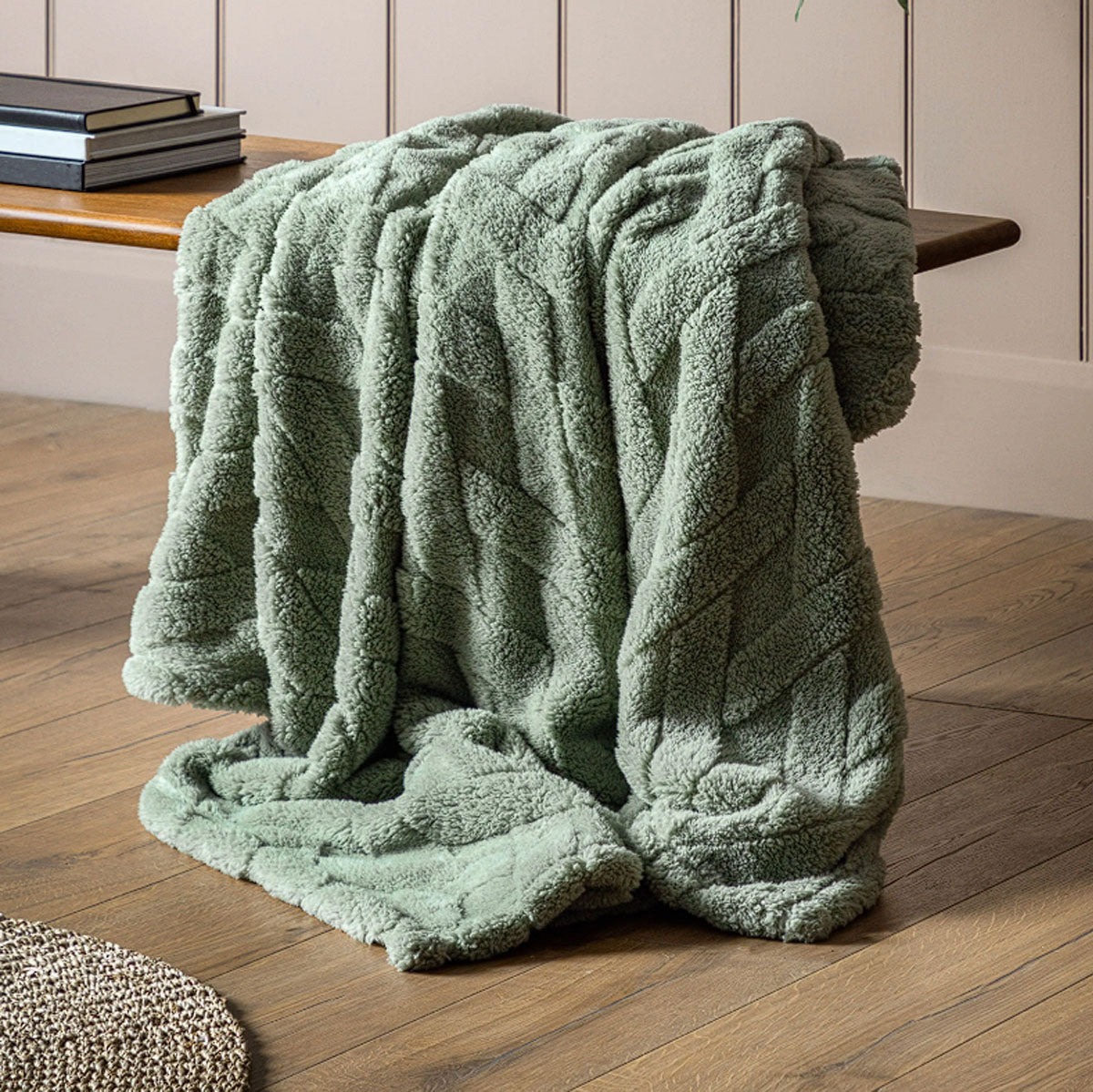 Gallery Direct Textures Cross Knit Aspen Green 130x170cm