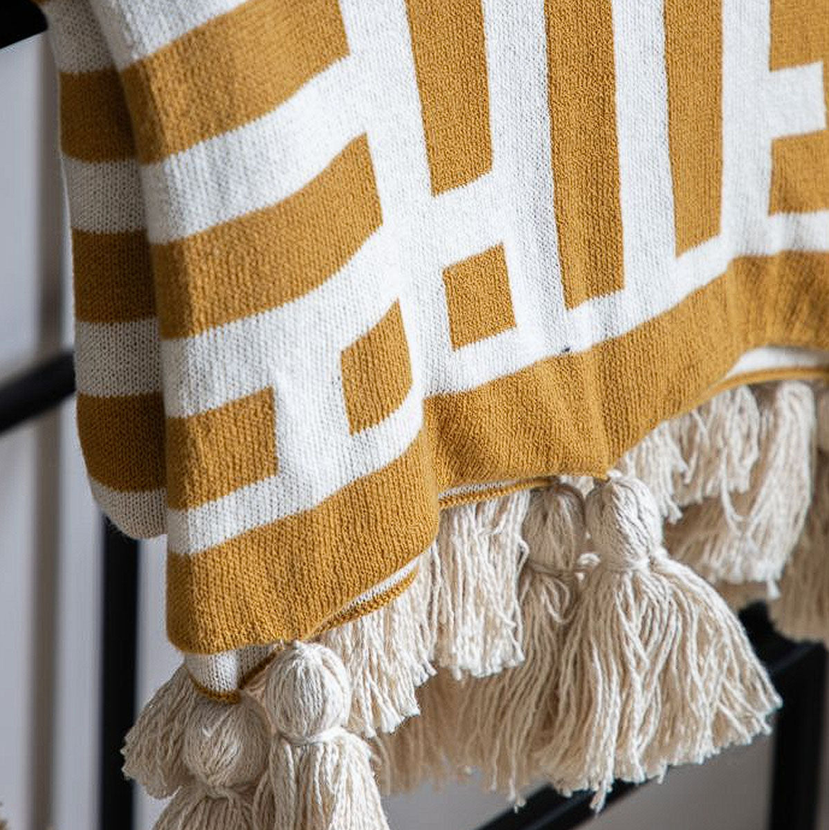 Gallery Direct Meton Knitted Tassel Throw
