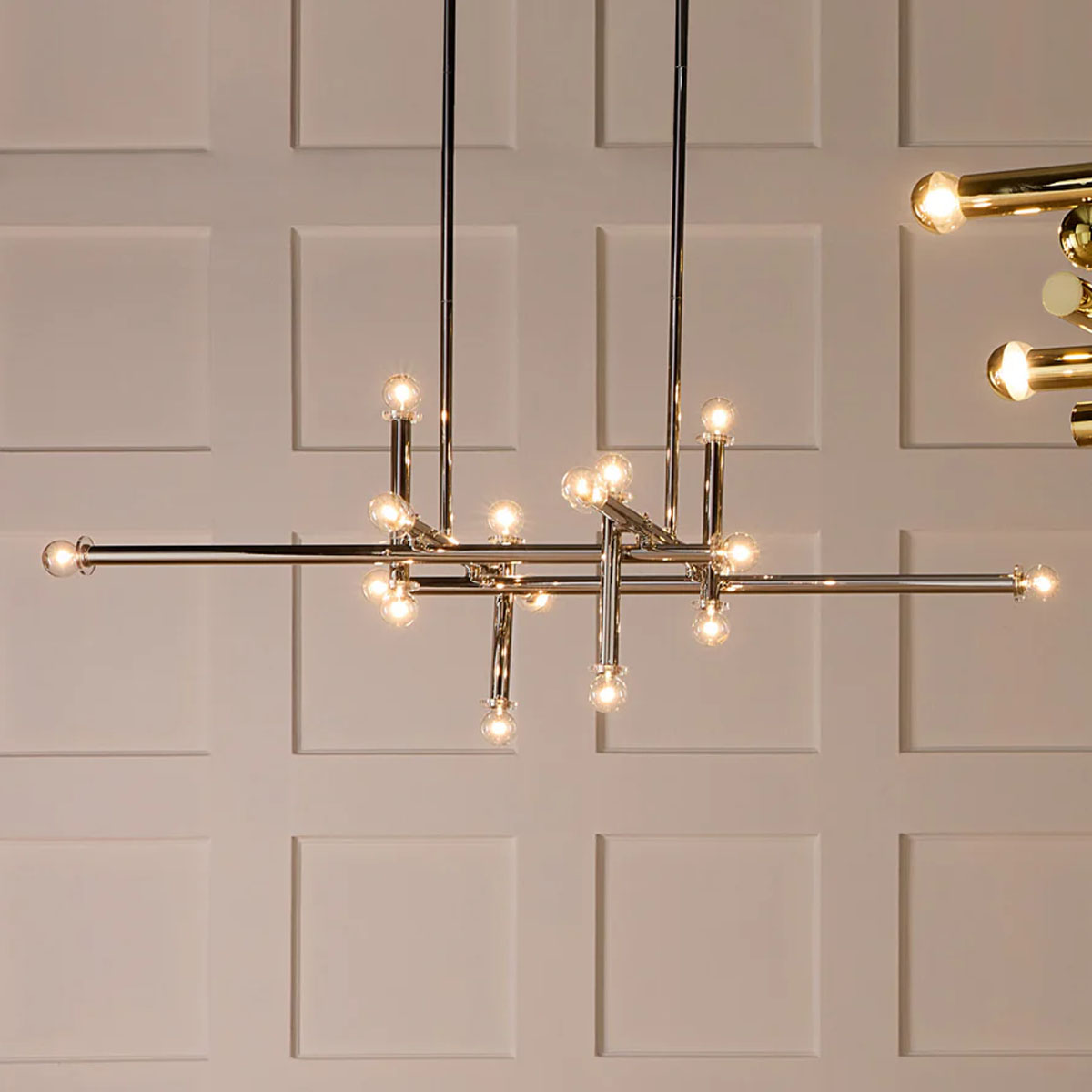 Jonathan Adler Milano Linear Chandelier - Brass