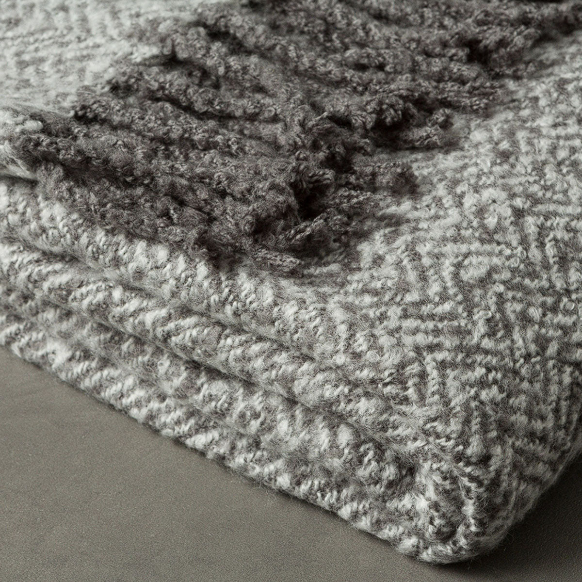 Gallery Direct Herringbone Faux Mohair Throw