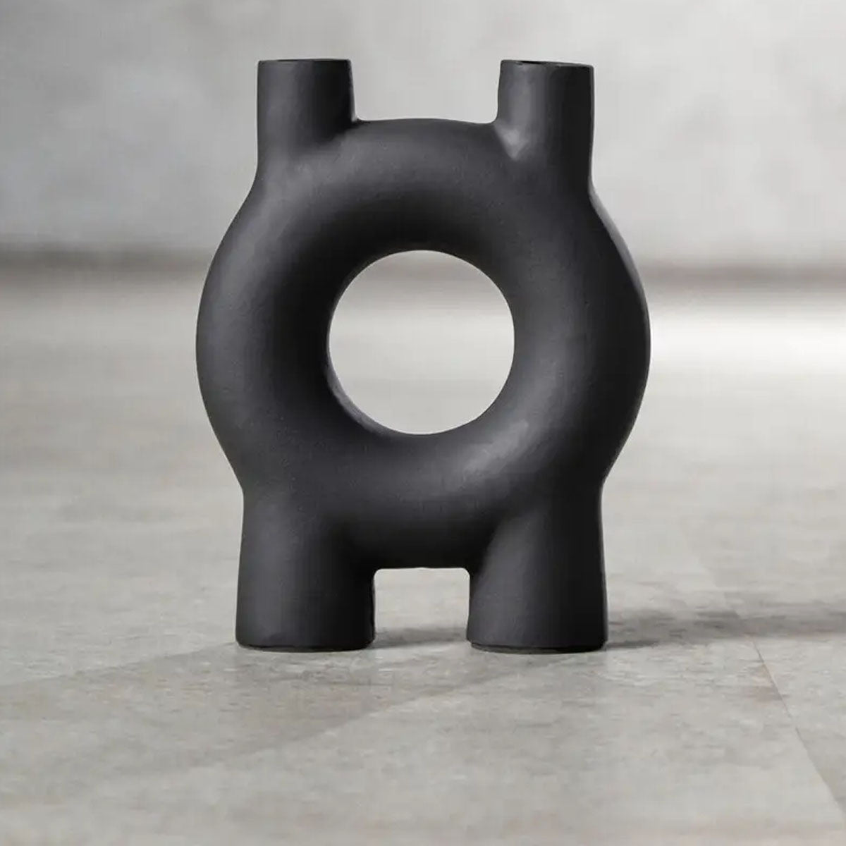 Beaumonde Home Hapax Small Black Candle Holder