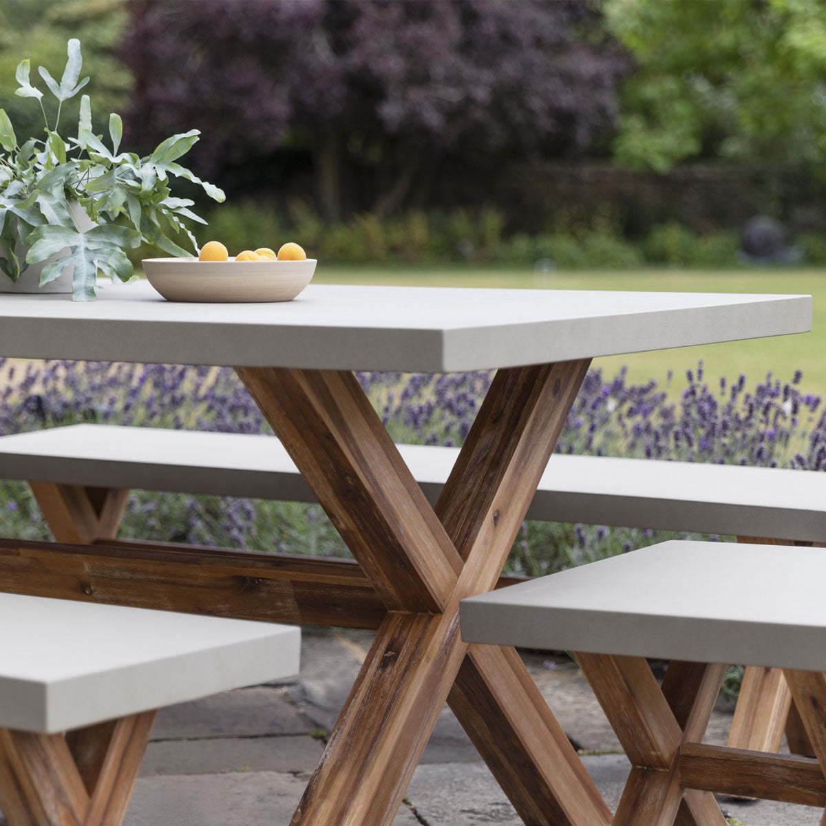 Garden Trading Burford Table & Bench Set Small Natural