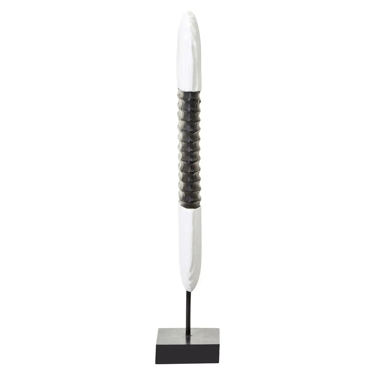Beaumonde Home Fidel Black and White Mango Wood Oblong Sculpture