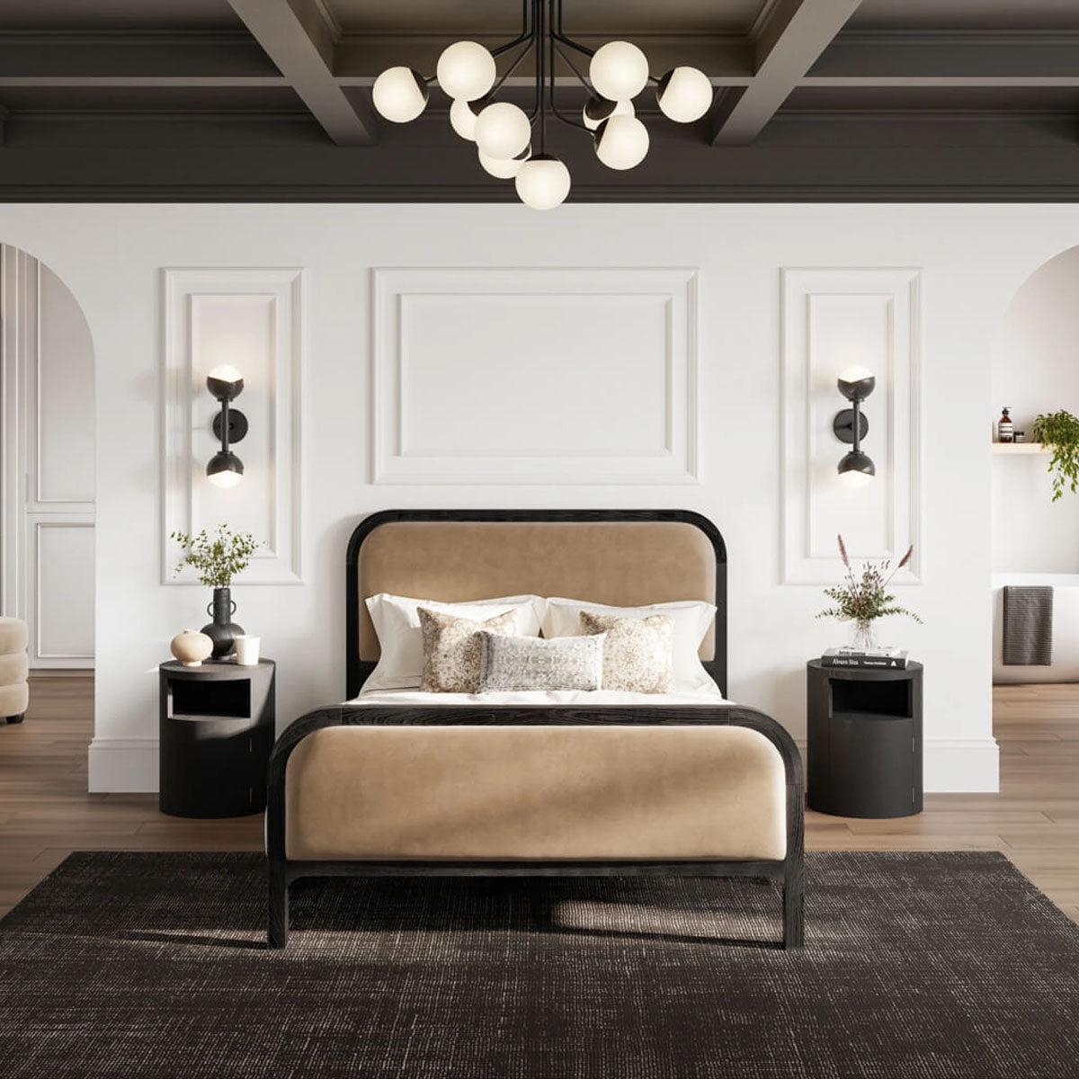 HO+ME Yori Black Bedside Cabinet