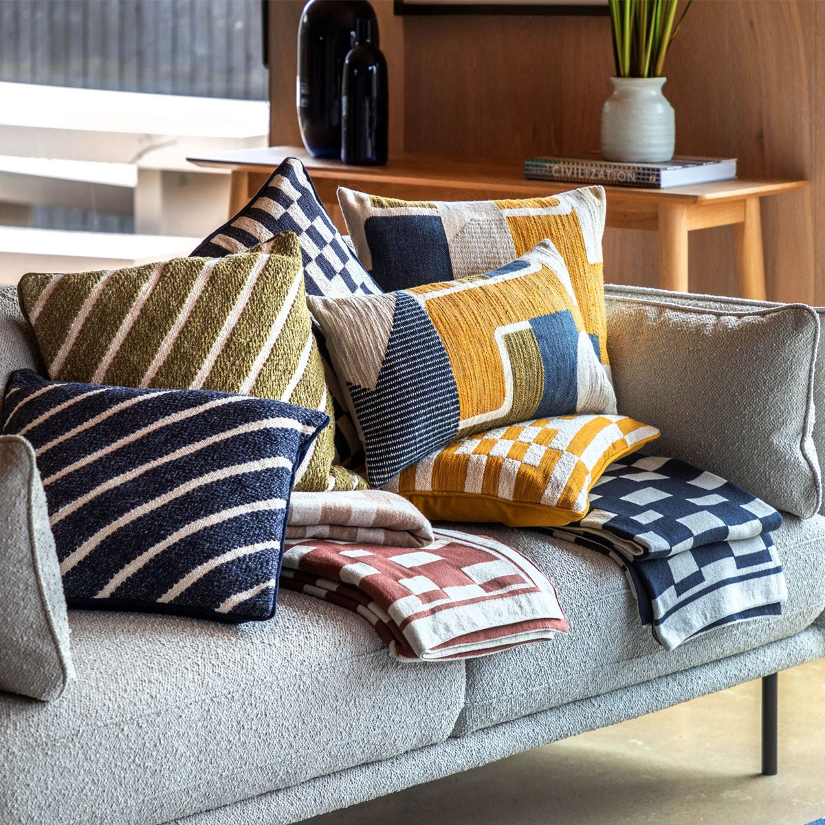 Gallery Direct Hemsby Stripe Woven Cushion