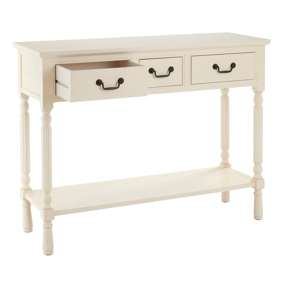 Beaumonde Home Heritage 3 Drawer White Console Table