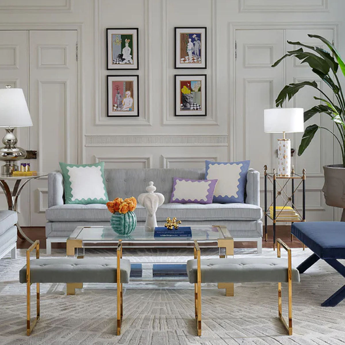 Jonathan Adler Beaumont Bench - Olympus Oatmeal