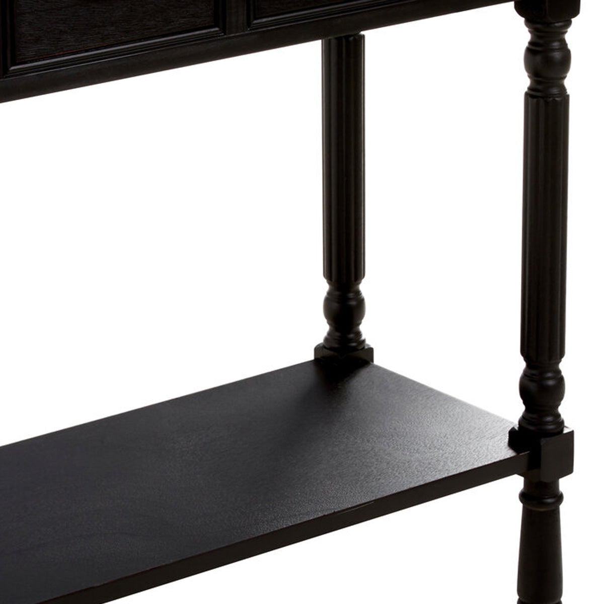Beaumonde Home Heritage Three Drawer Vintage Black Console Table