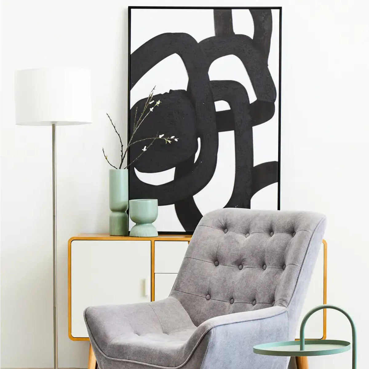 Beaumonde Home Forma Cream Waffle Effect Shade Floor Lamp