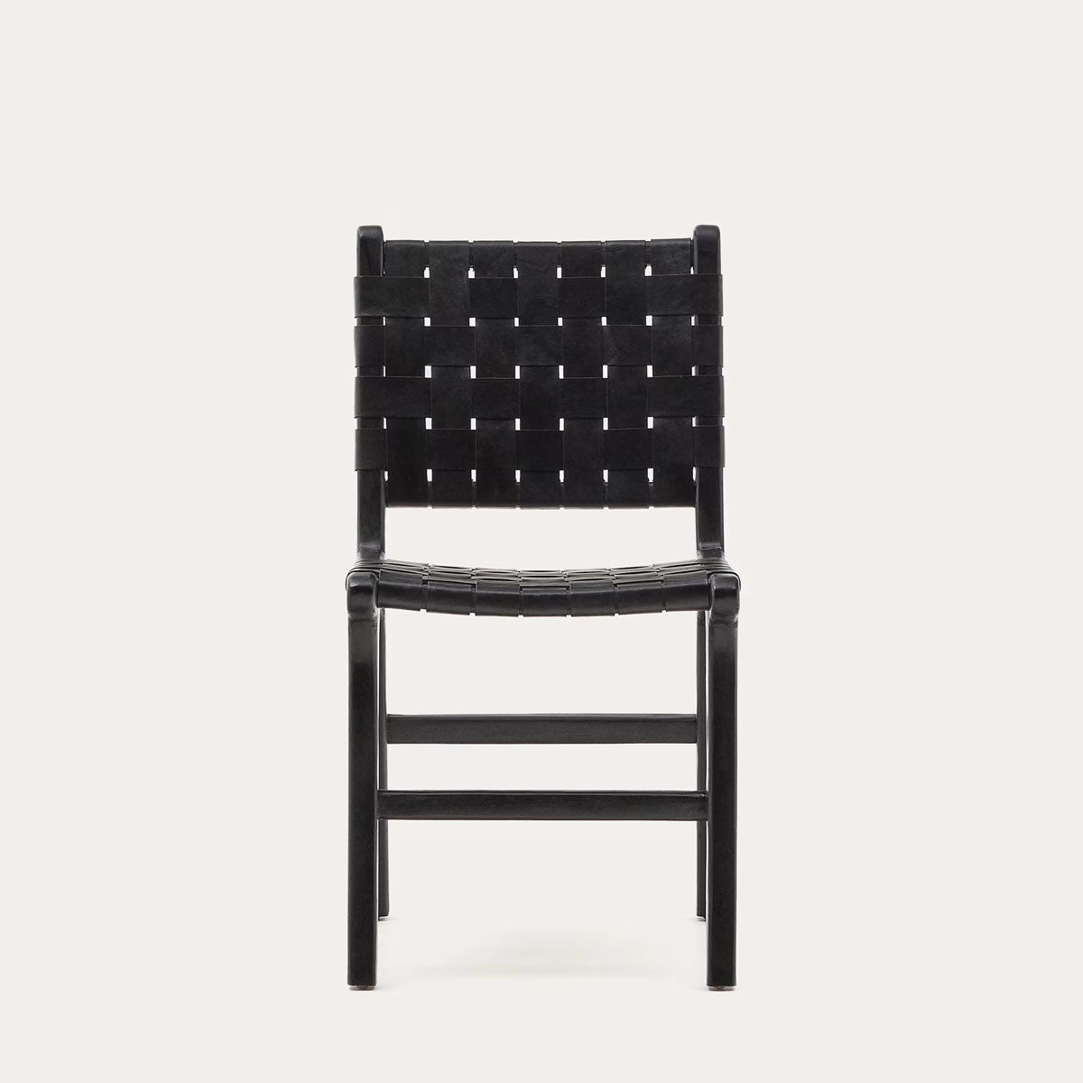 Kave Home Calixta Chair in Leather and Solid Teak