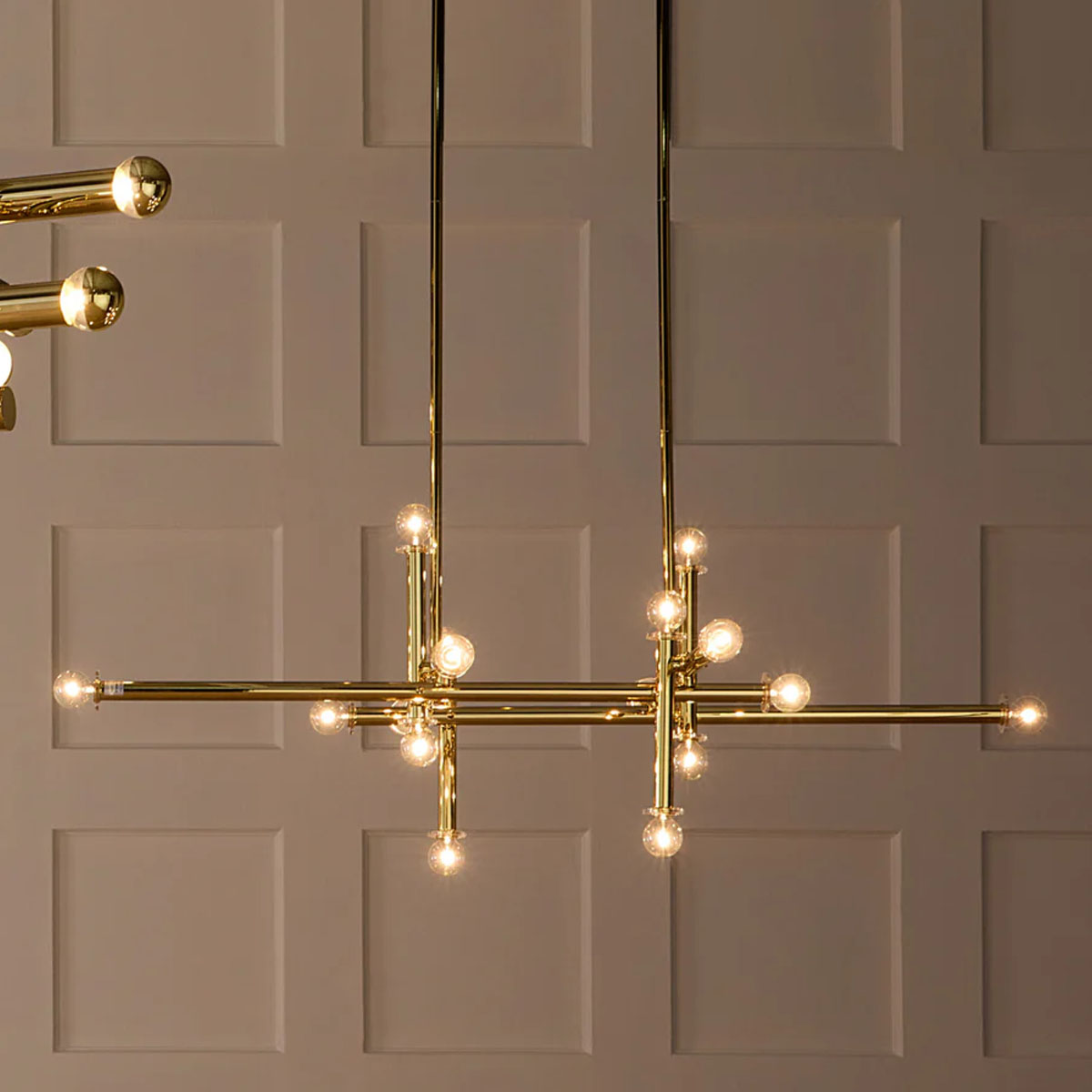 Jonathan Adler Milano Linear Chandelier - Brass