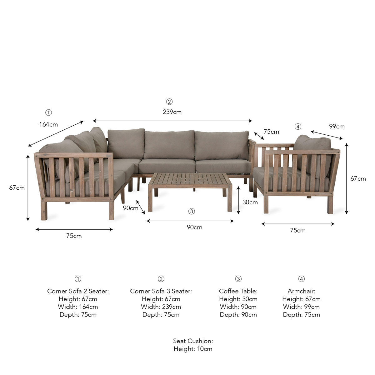 Garden Trading Porthallow Corner Sofa Set Natural