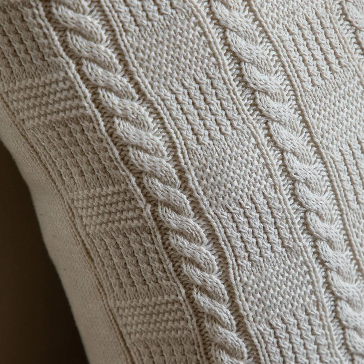 Gallery Direct Cotton Cable Cushion Cream