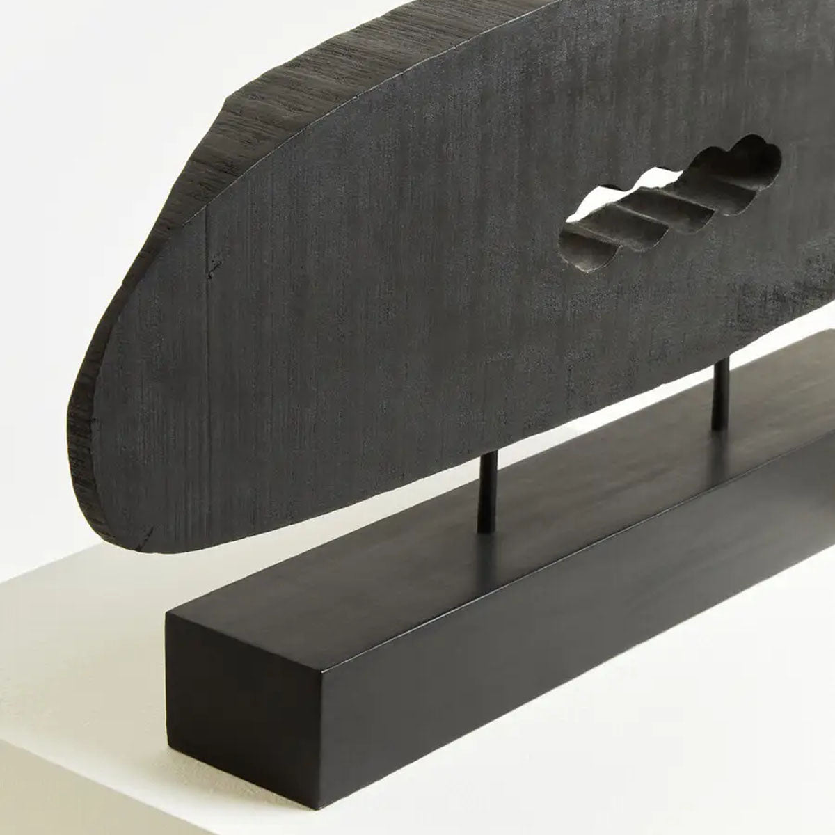 Beaumonde Home Fidel Rustic Black Horizontal Mango Wood Slice Sculpture