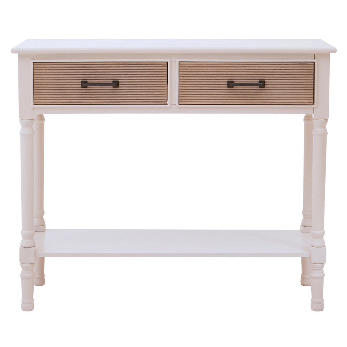 Beaumonde Home Heritage 2 Drawers Pearl White Console Table