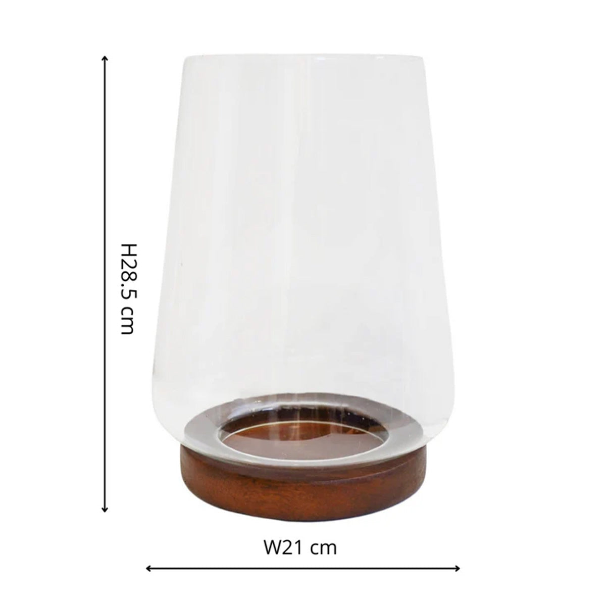 Ivyline Harvey Walnut Cylinder Lantern