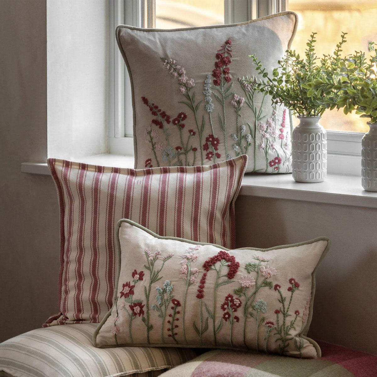 Gallery Direct Kilnsey Embroidered Meadow Cushion