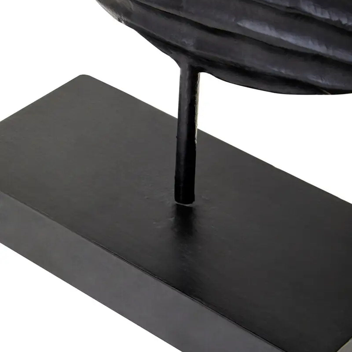 Beaumonde Home Fidel Black and White Mango Wood Round Sculpture