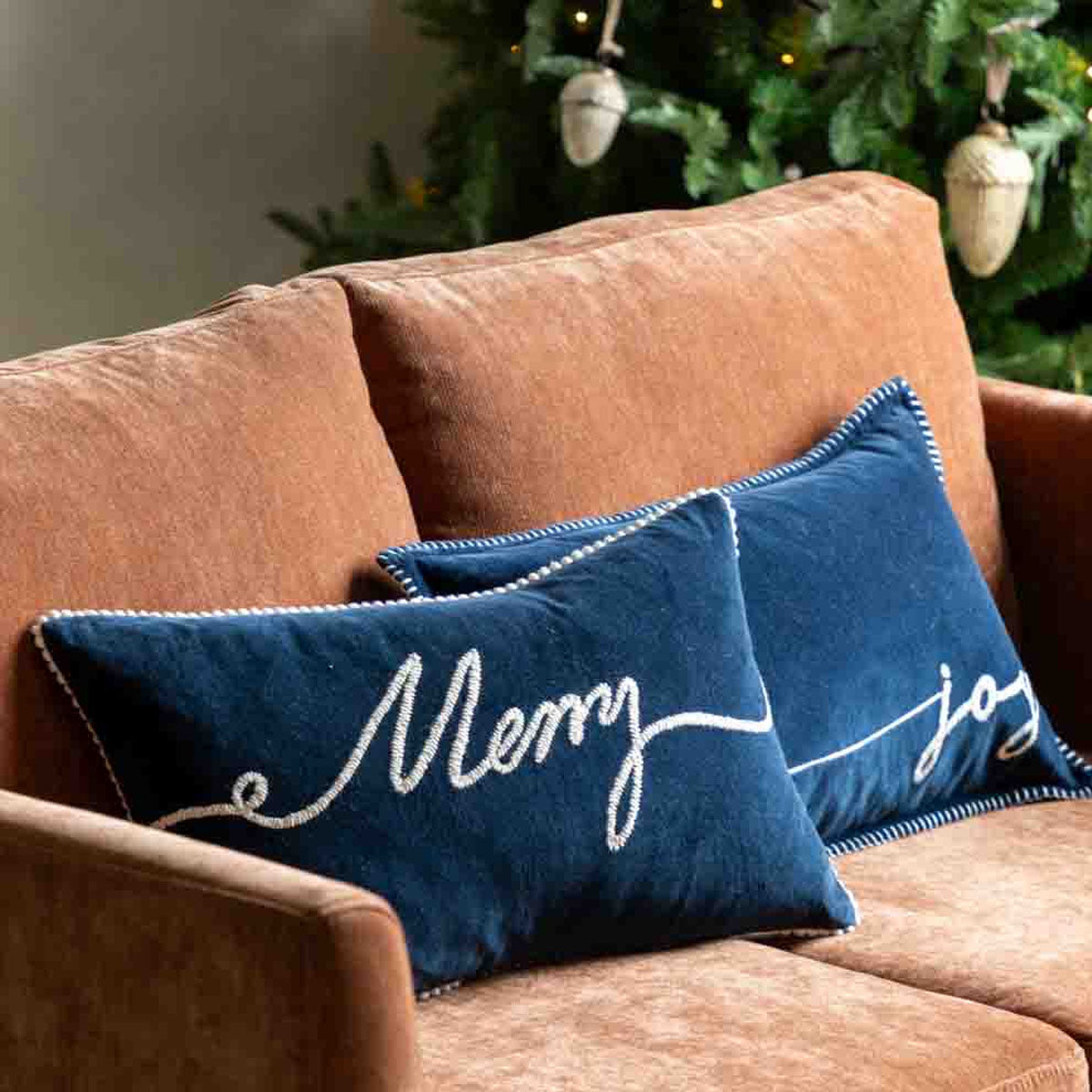 Gallery Direct Merry Midnight Joy Navy Cushion