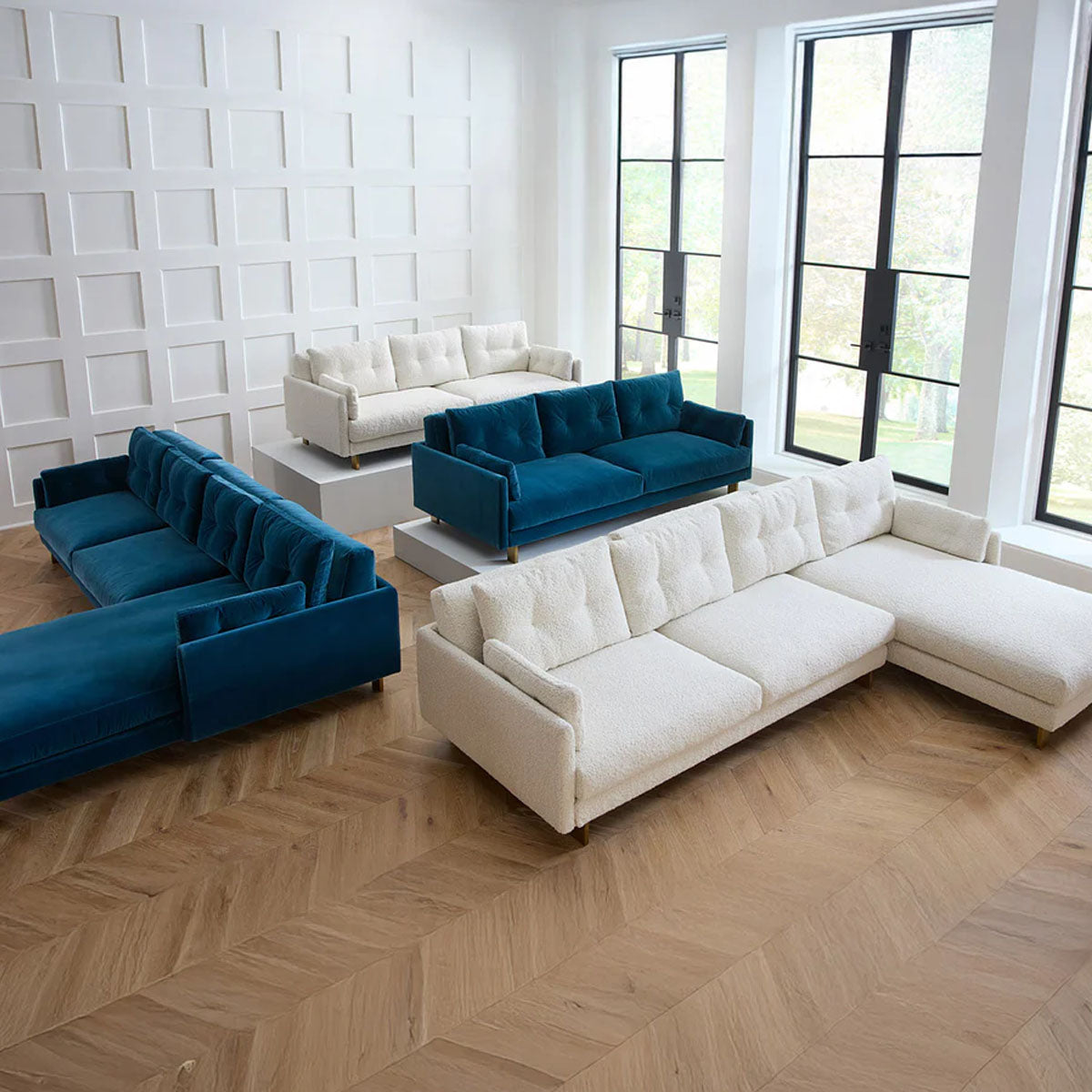 Jonathan Adler Malibu Sectional Sofa - Cirrus Powder