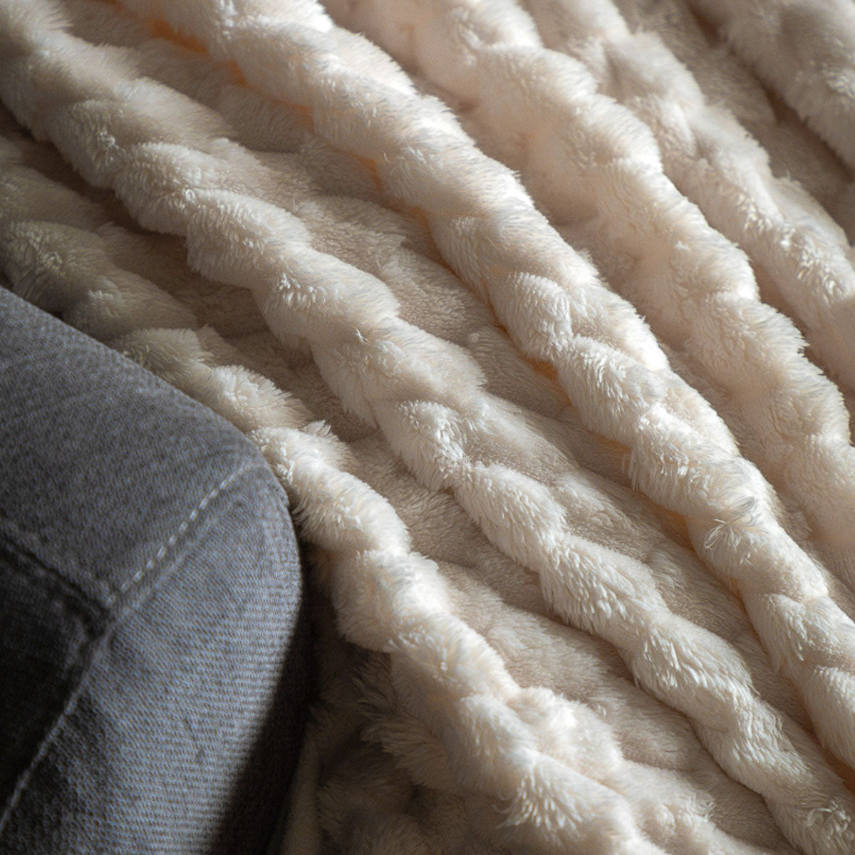 Gallery Direct Jacquard Velvet Knitted Throw
