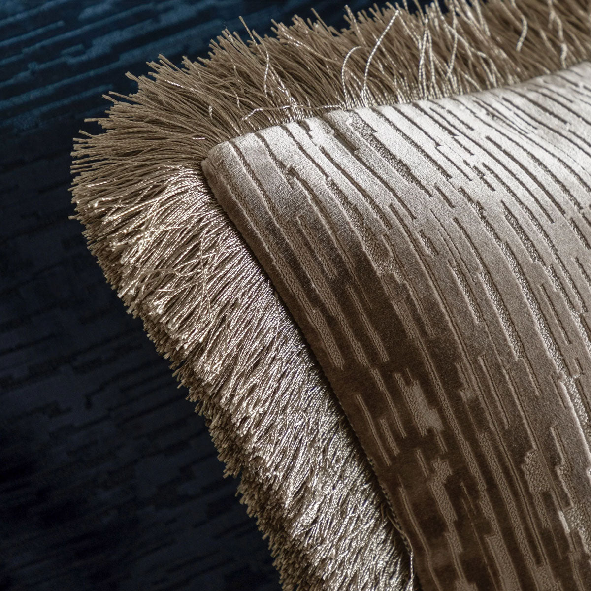 Gallery Direct Cut Velvet Fringe Cushion