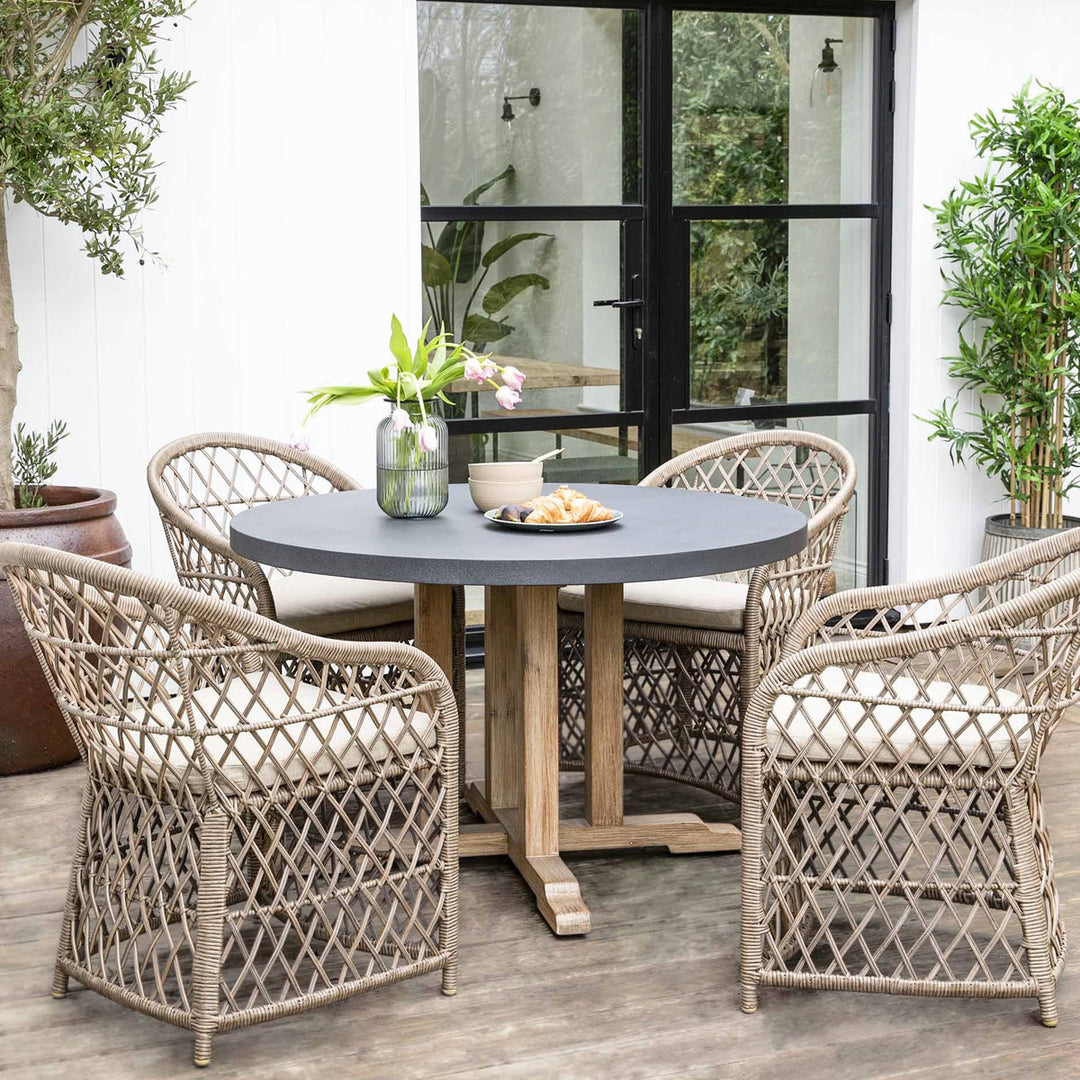 Garden Trading Burcot Round Dining Table Medium Slate Grey