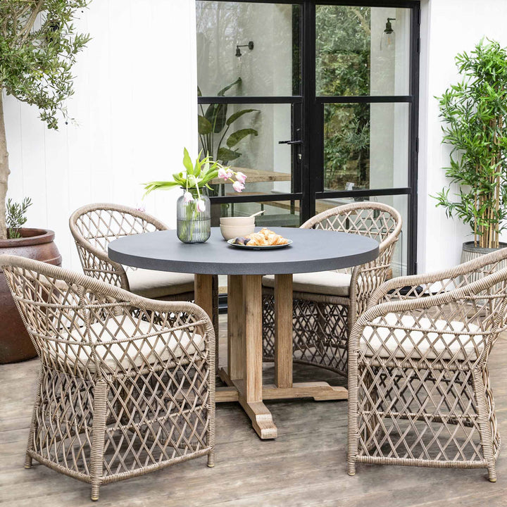Garden Trading Burcot Round Dining Table Medium Slate Grey