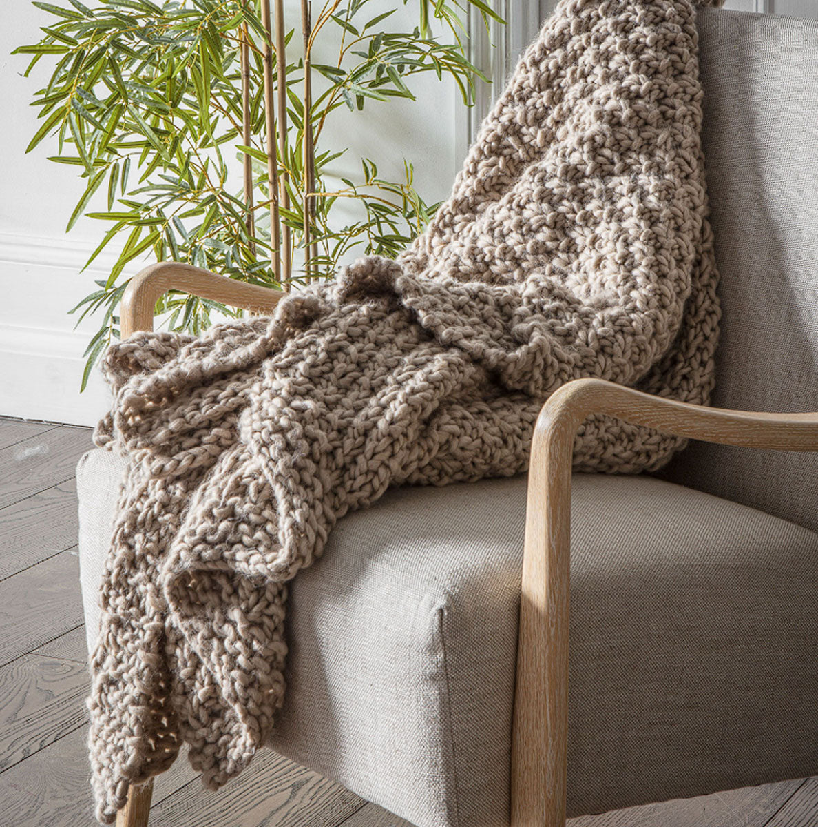 Gallery Direct Moss Chunky Knitted Throw