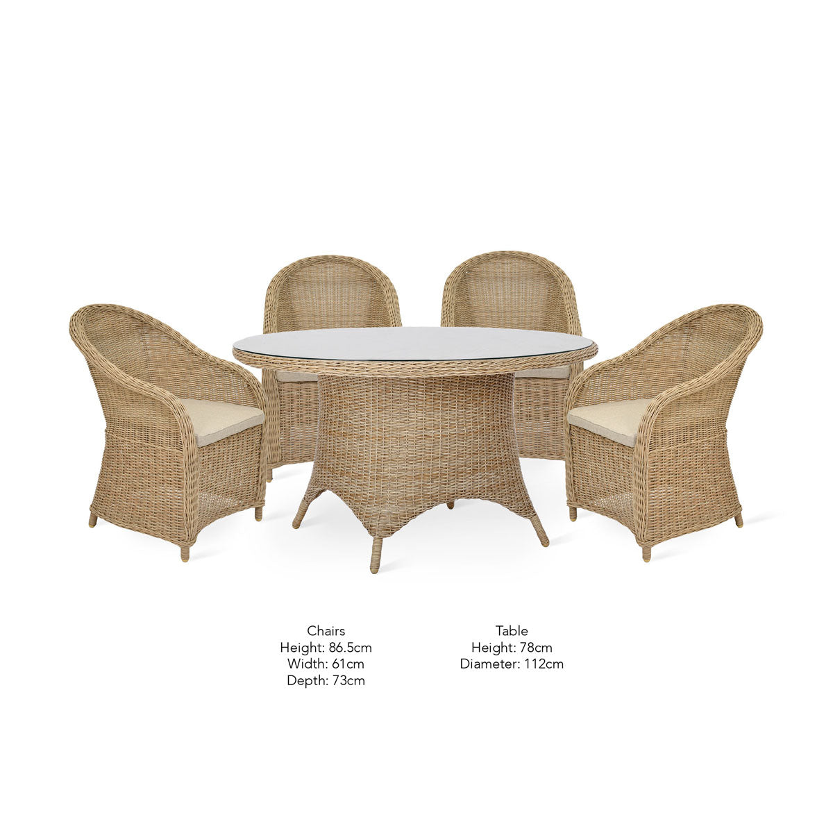 Garden Trading Brayford Round Dining Set Small Natural