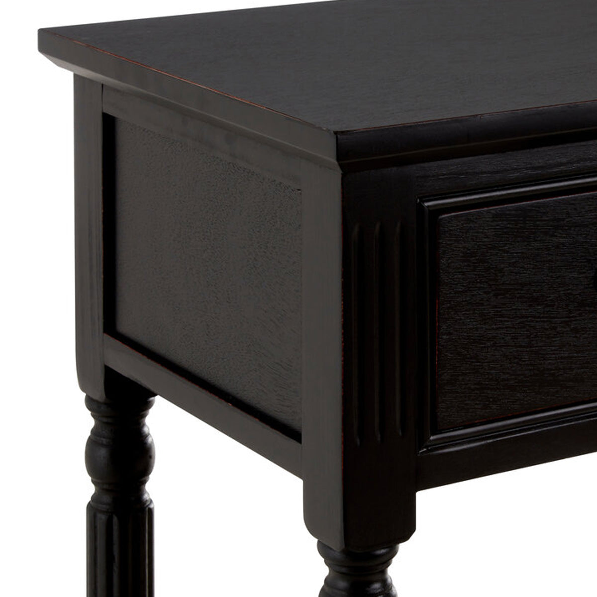 Beaumonde Home Heritage Three Drawer Vintage Black Console Table