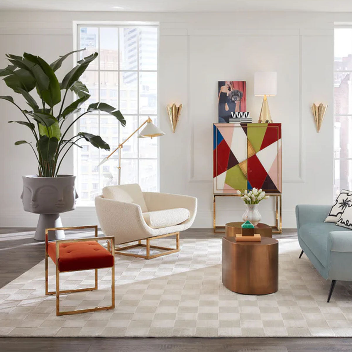 Jonathan Adler Beaumont Bench - Olympus Oatmeal