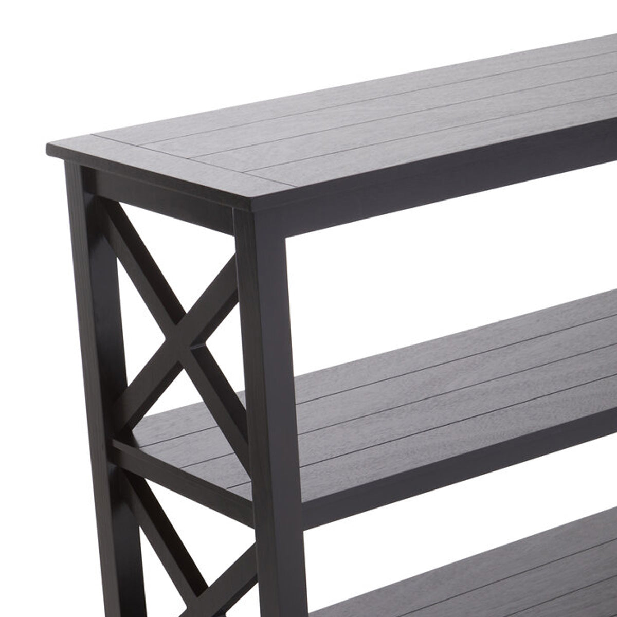 Beaumonde Home Heritage Three Shelf Large Black Bookcase